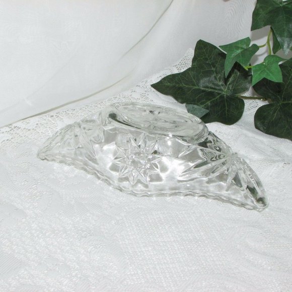 Vintage  Anchor Hocking Glass EAPC Celery Boat Gondola Star Of David - Picture 6 of 6